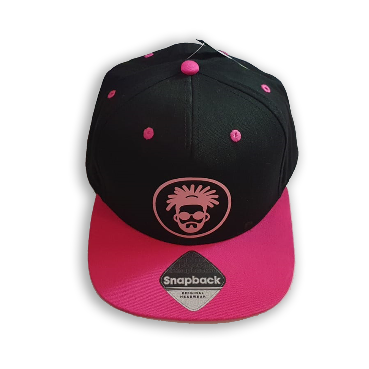 Asbo Pink On Black Logo Snapback.