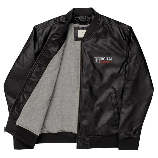 Digital Soundboy Faux Leather Bomber Jacket