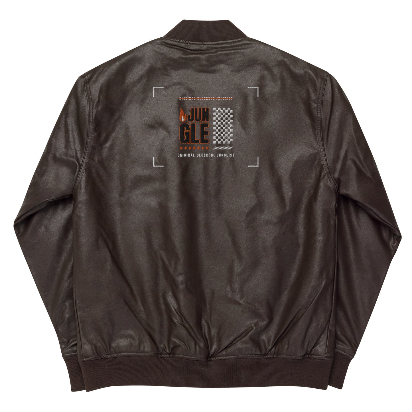 Asbo Faux Leather Bomber Jacket With Back Detail