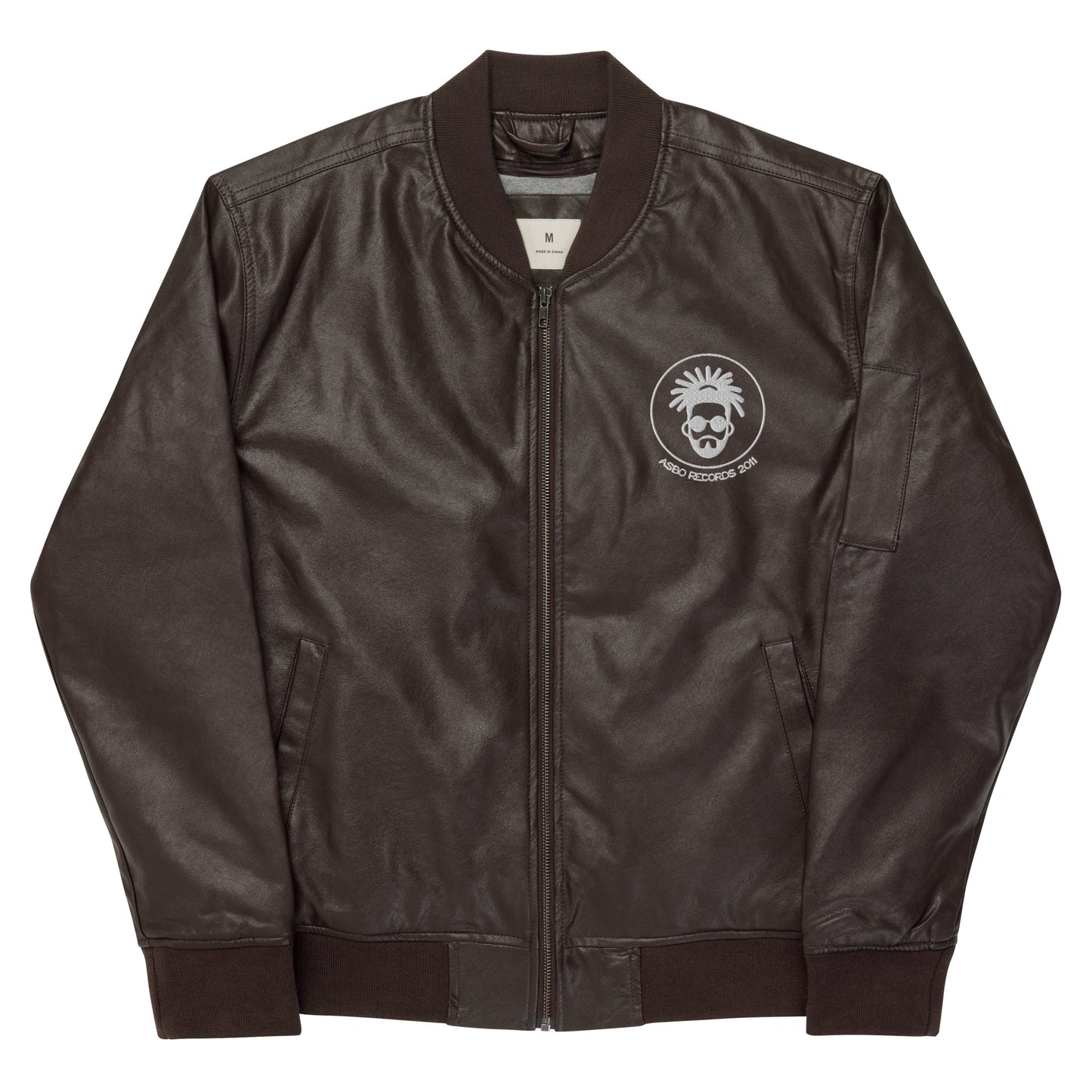 Asbo Faux Leather Bomber Jacket With Back Detail