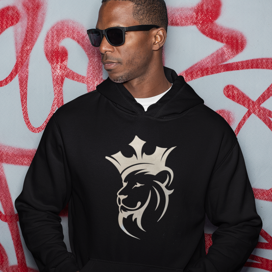 Silver Crowned Lion Unisex Hoodie