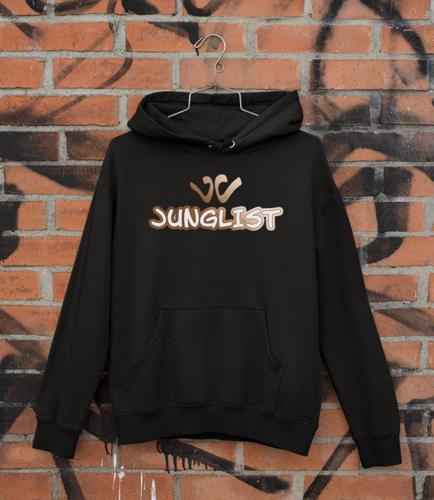 Ju - Junglist Bronze & White Print Unisex Hoodie