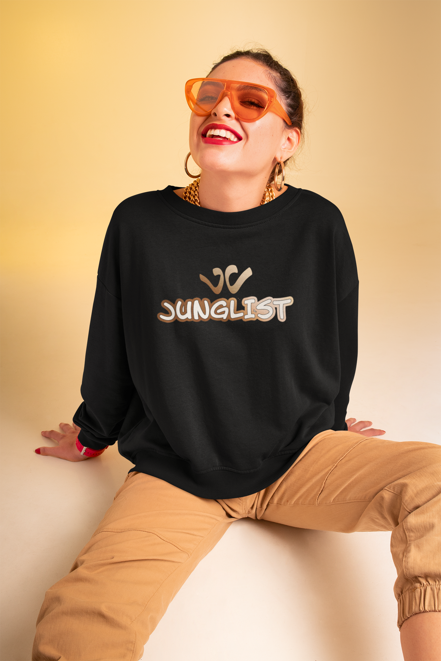 Ju - Junglist Bronze & White Print Unisex Jumper