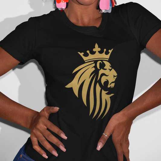 Gold Crowned Lion Women's T Shirt.