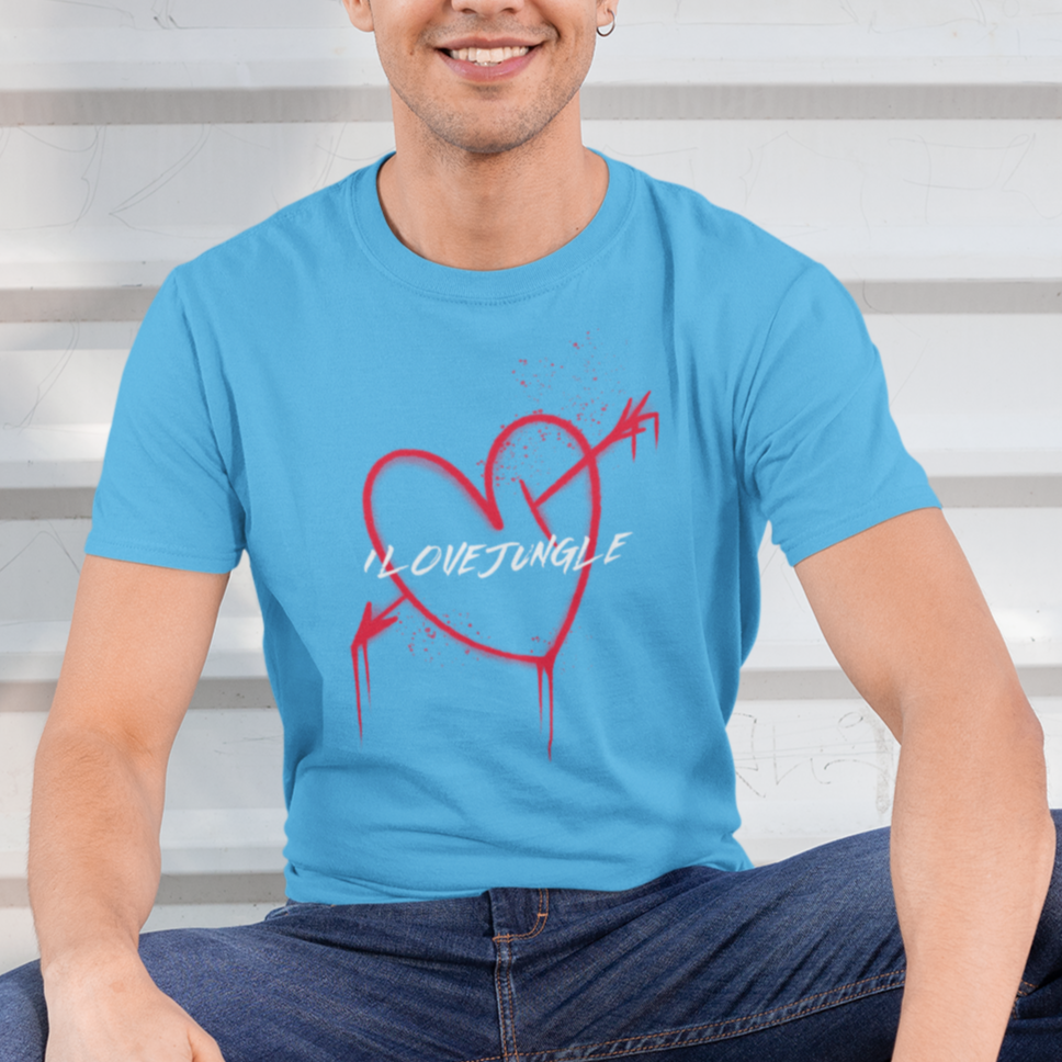 I Love Jungle - Unisex Heart T Shirt.